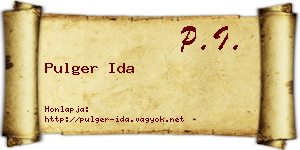 Pulger Ida névjegykártya